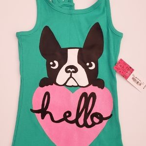 JCP Total Girl ribbed graphic tank MED 10/12 NWT